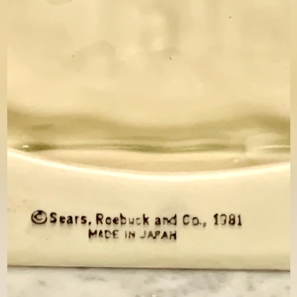 SEARS ROEBUCK CO CLOCK STRAWBERRY COORDINATES CERAMIC VINTAGE 1981 QUARTZ JAPAN